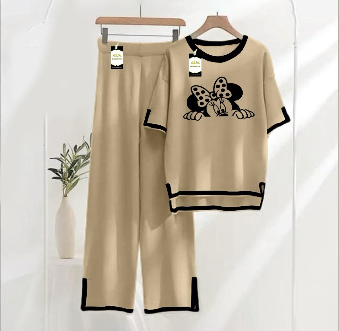 Beige Printed Turkish Winter Co-Ord Set for Women - Warm & Stylish Loungewear