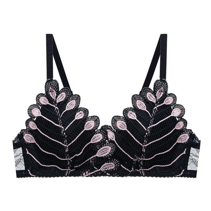 Elegance in Bloom: Deep Wine Full-Coverage Floral Lace Underwire Bra