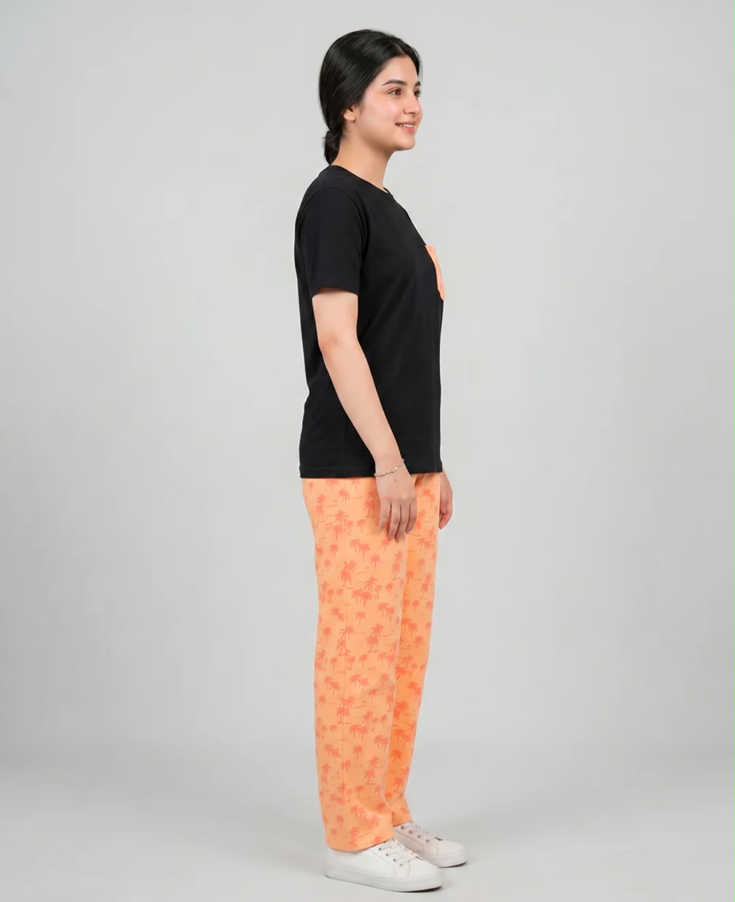 Palm Breeze Pajama Set- Black
