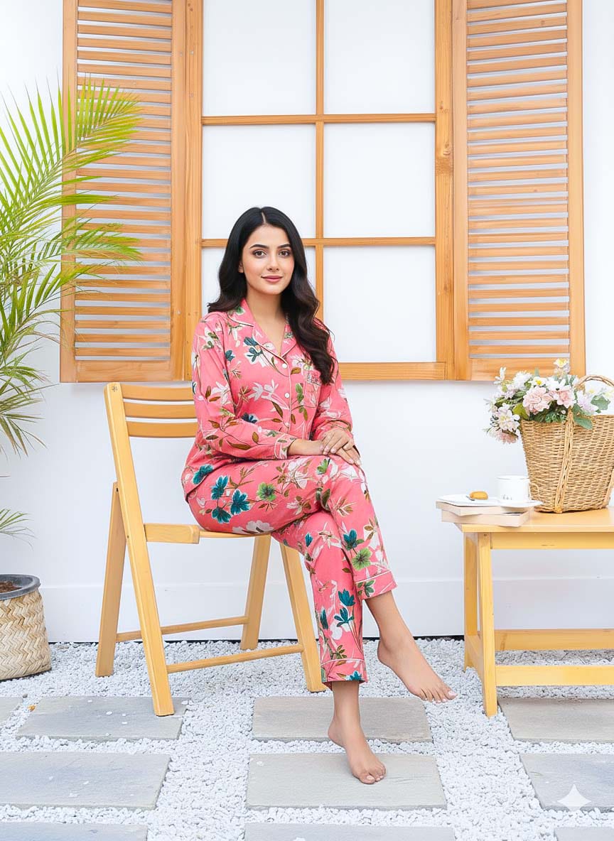 Imported Linen Printed Jamsine PJ Set-LP5