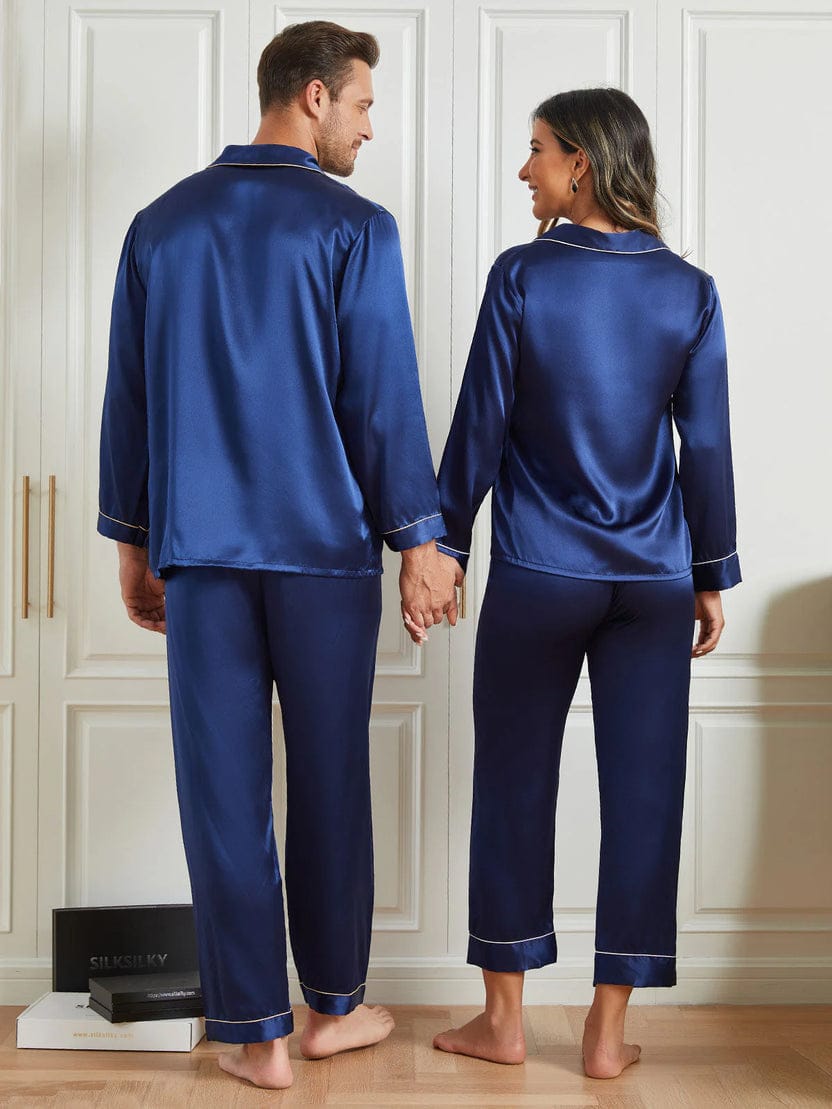 Midnight Silk Couple’s Nightwear Set
