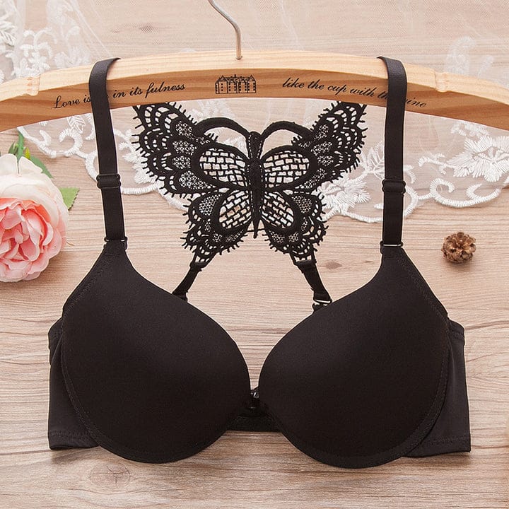 Pure Comfort Seamless No-Show Contour Floral Embroidered Strappy Bra Set