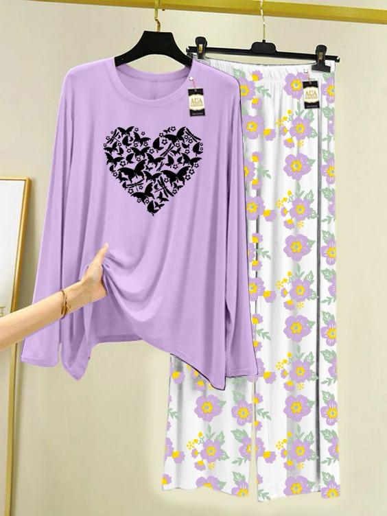 Stylish Sleepwear Set for a Cozy Night's Rest Wear With Multi Printed Set