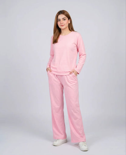 Women V-Neck Lounge Wear -Baby Pink