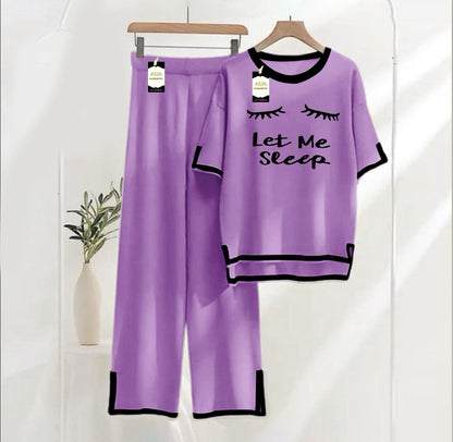 Purple Printed Turkish Winter Co-Ord Set for Women - Warm & Stylish Loungewear