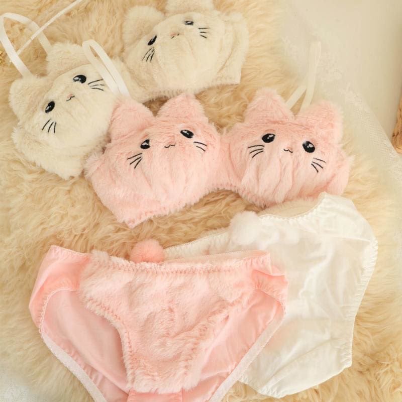 BEAR  Floral Appliqué Bra & Strappy Panty Set