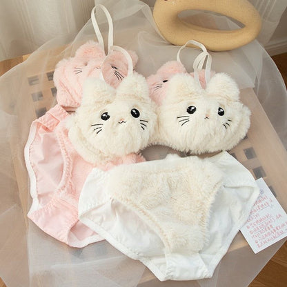 BEAR  Floral Appliqué Bra & Strappy Panty Set