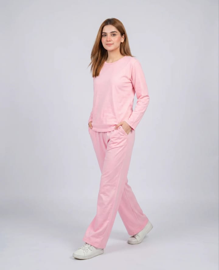 Women V-Neck Lounge Wear -Baby Pink