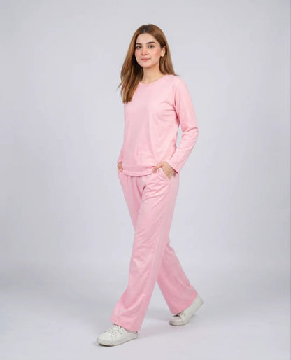 Women V-Neck Lounge Wear -Baby Pink