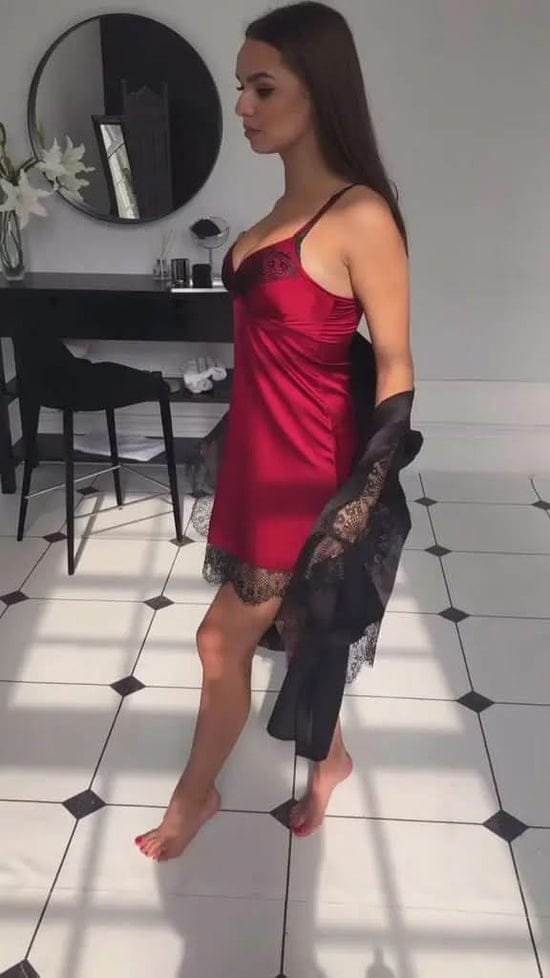Ruby Nights Satin Loungewear Set