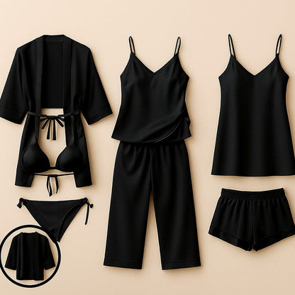 7 PIECE LUXURY SILK NIGHTWEAR SET