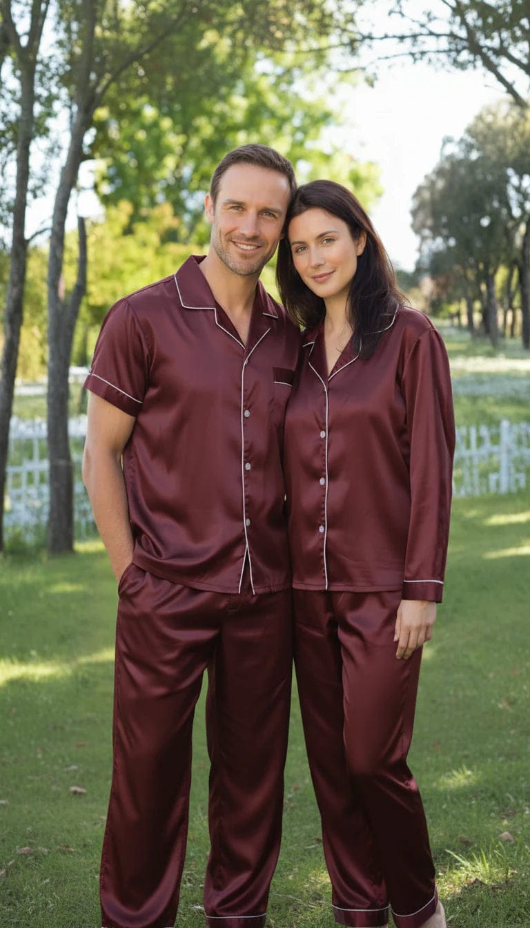 Midnight Silk Couple’s Nightwear Set