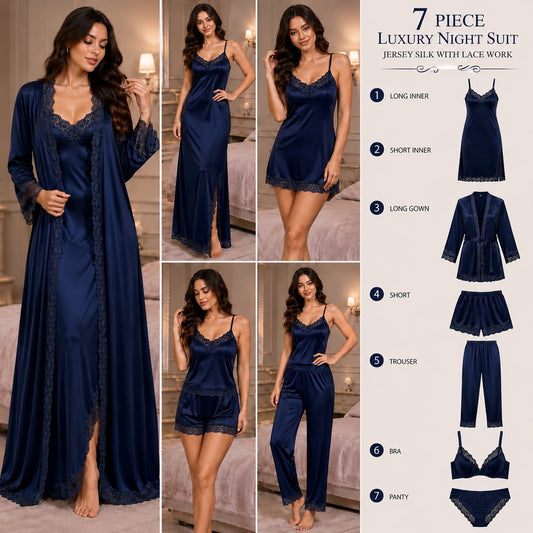 7-Piece Luxury Silk Luxury Silk Nightwear Bundle