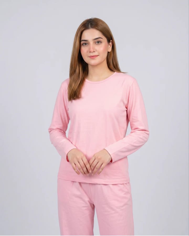 Women V-Neck Lounge Wear -Baby Pink