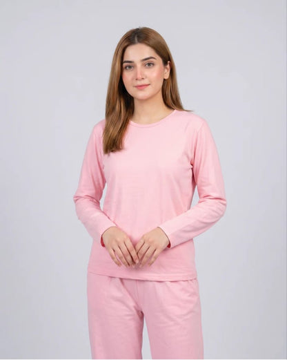 Women V-Neck Lounge Wear -Baby Pink