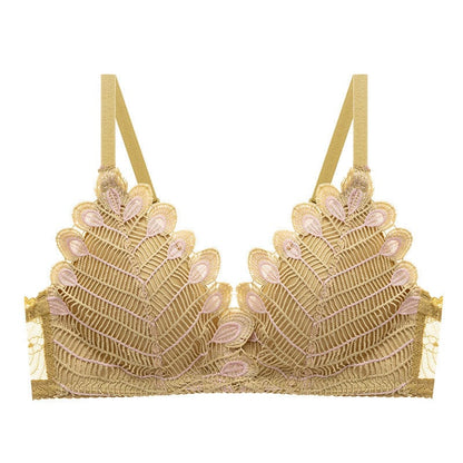 Crochet Thin Light Padded Leaf Design Bra