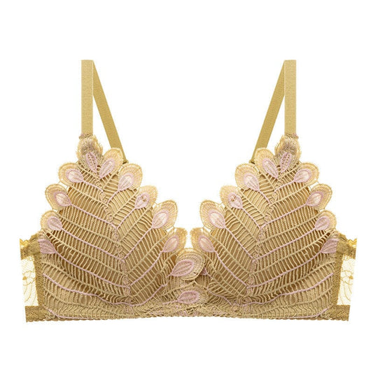 Crochet Thin Light Padded Leaf Design Bra