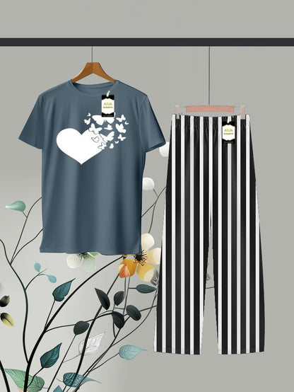 Printed Linig Trouser Lounge wear Nightwear Sleepwear For Women