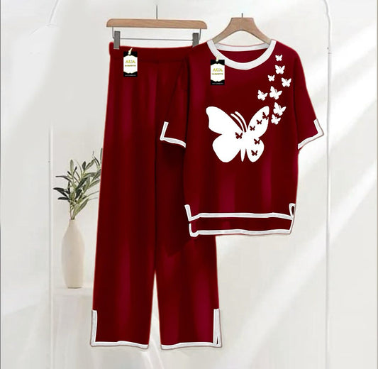 Turkish Winter Co-Ord Set for Women - Warm & Stylish Loungewear MAROON
