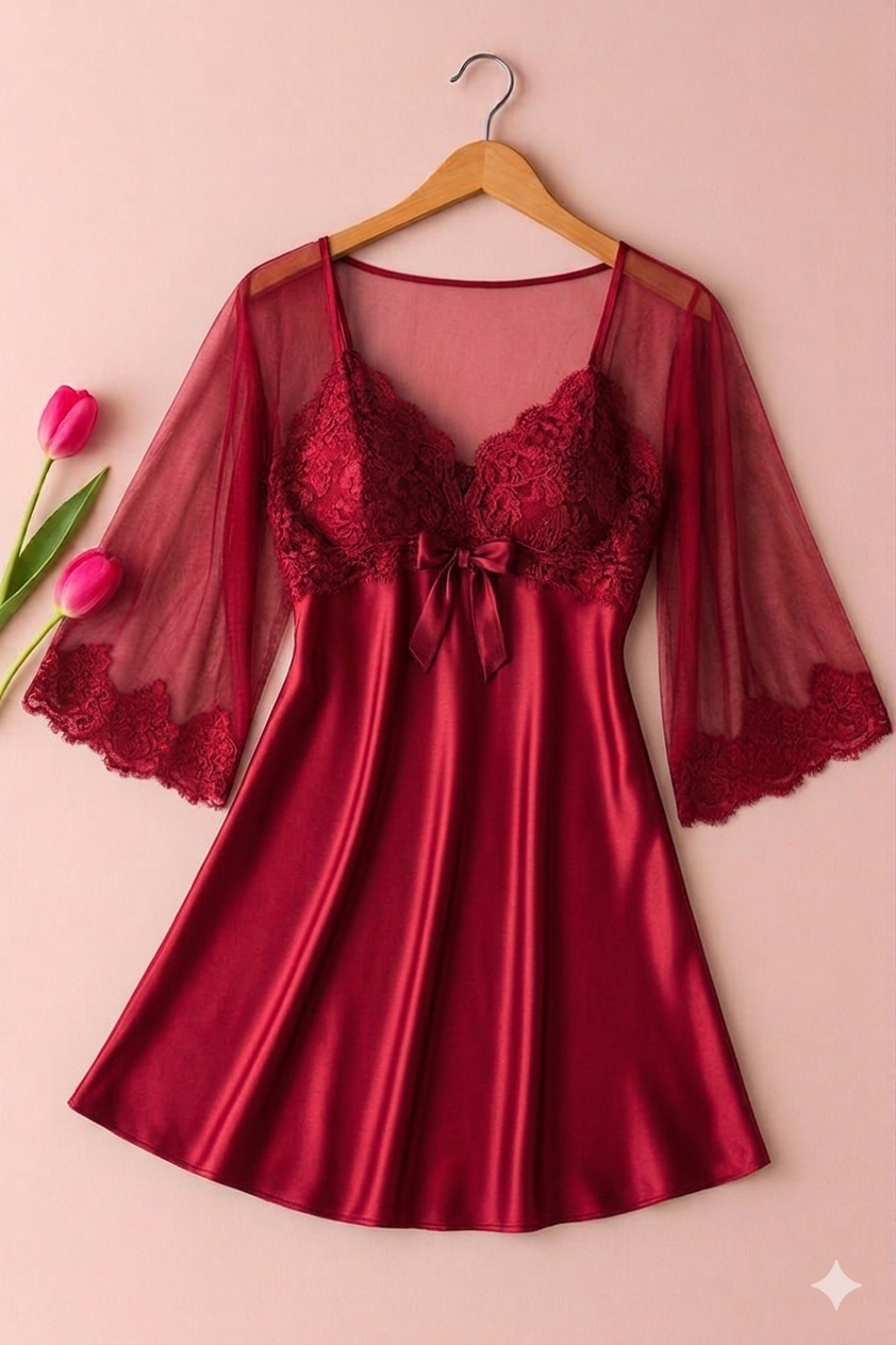 Bombshell Short Romantic Nighty For Women