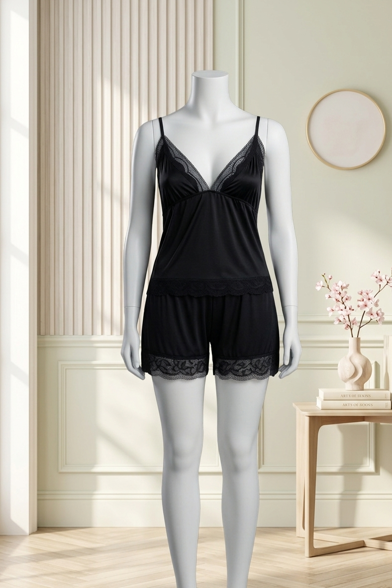 2 Pcs Fancy Short Romantic Nighty For Women