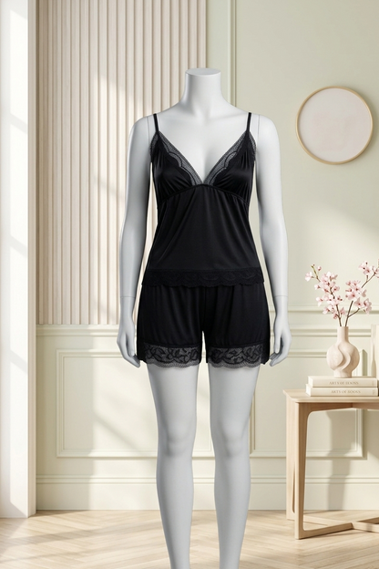 2 Pcs Fancy Short Romantic Nighty For Women