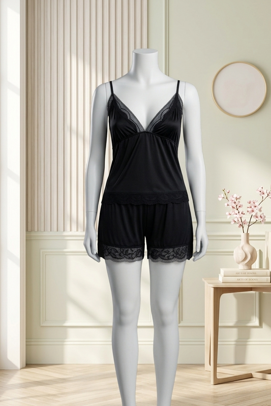 2 Pcs Fancy Short Romantic Nighty For Women
