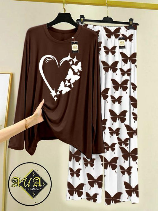 Stylish Sleepwear Set for a Cozy Night's Rest Wear With Multi Printed Set