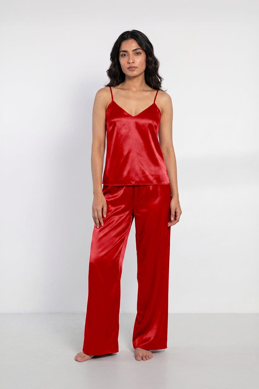 Midnight satin elegance Red color