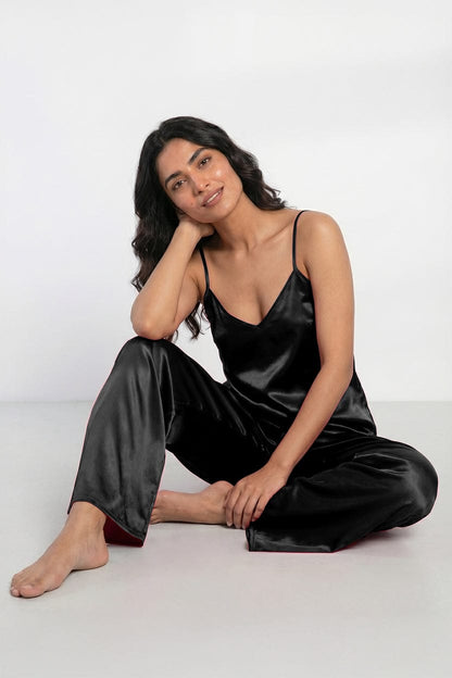Midnight satin elegance. Black Colour