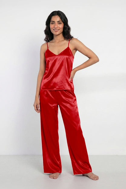 Midnight satin elegance Red color