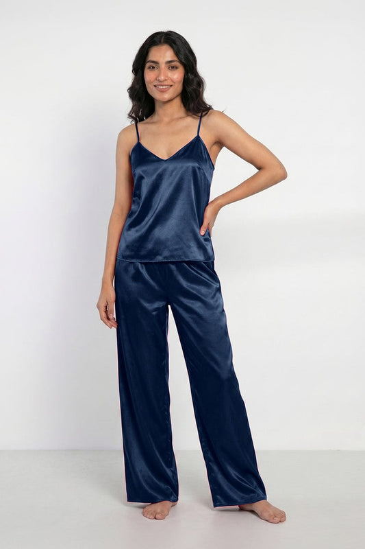 Midnight satin elegance. Navy Blue