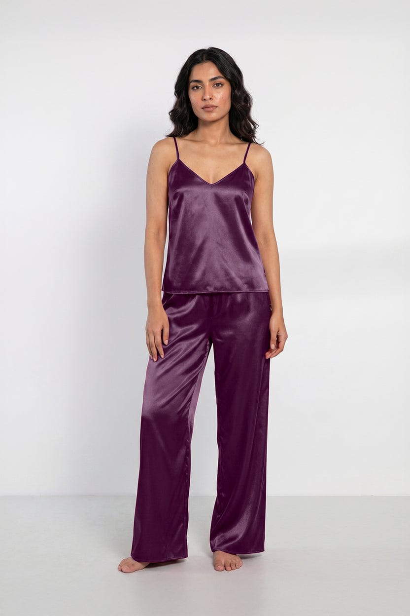 Midnight satin elegance. Purple Colour