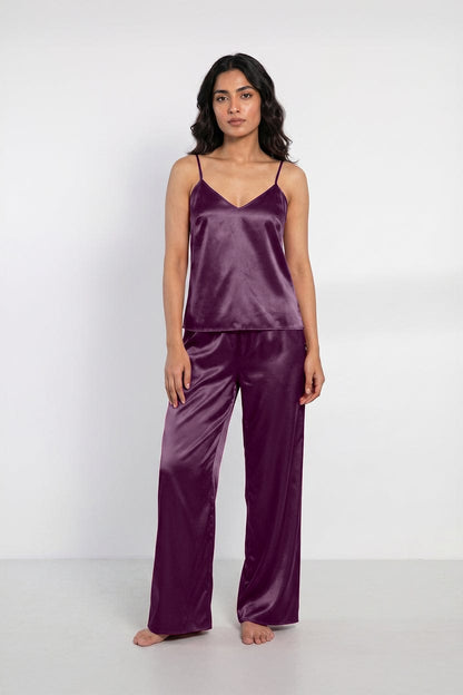 Midnight satin elegance. Purple Colour