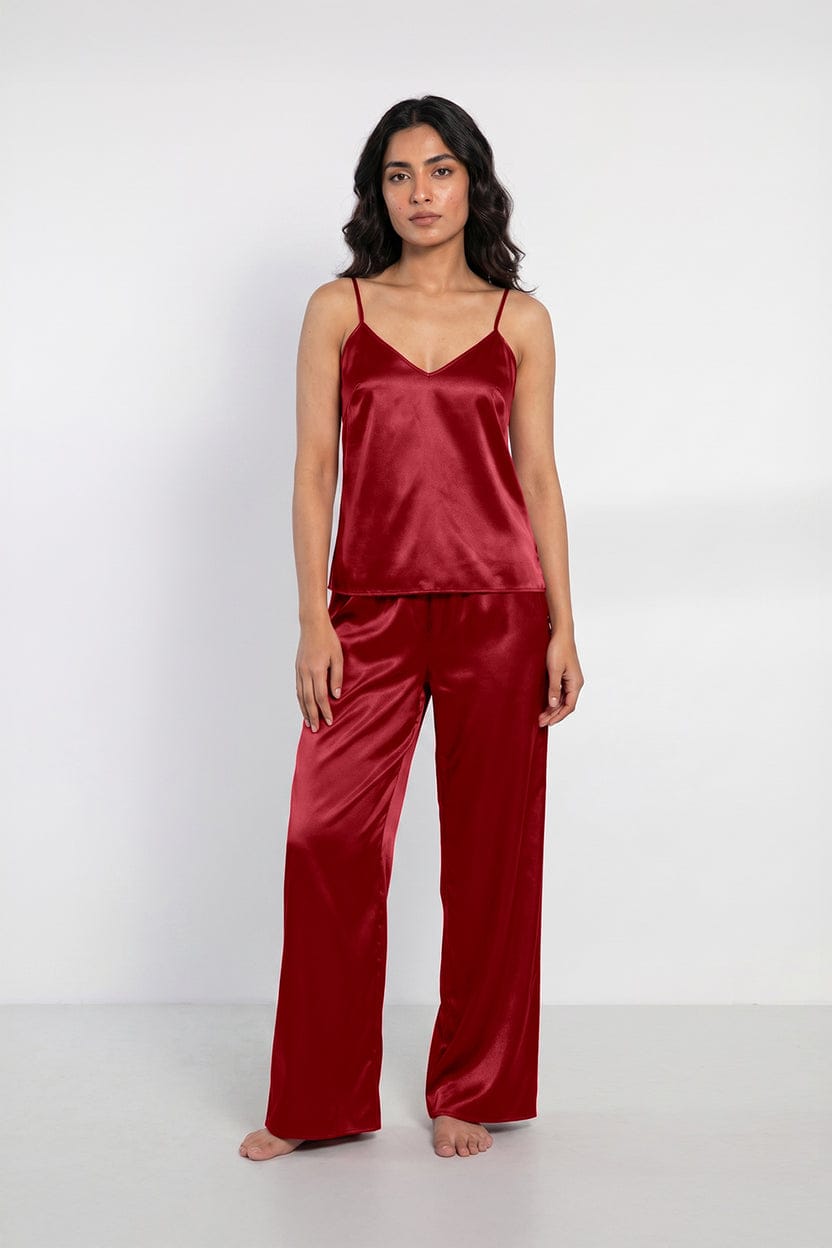 Midnight satin elegance. Maroon Colour
