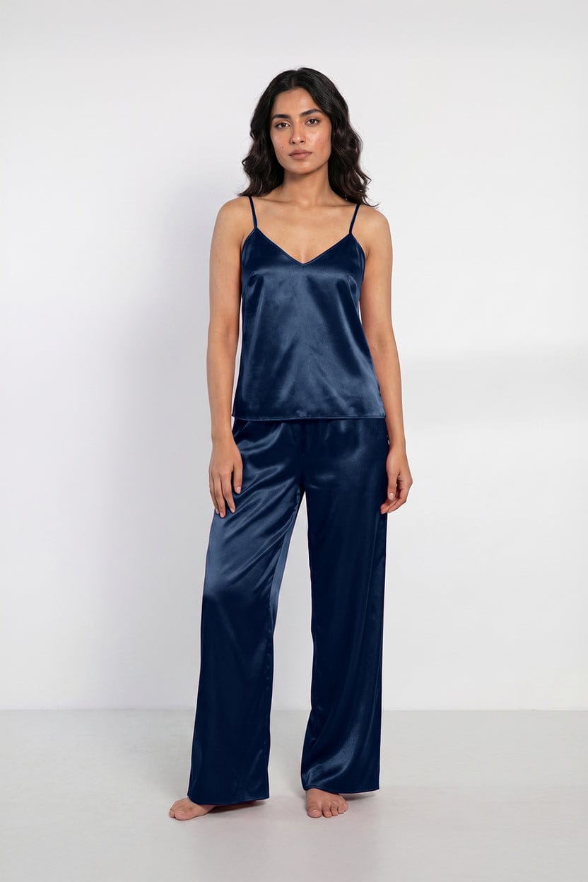 Midnight satin elegance. Navy Blue