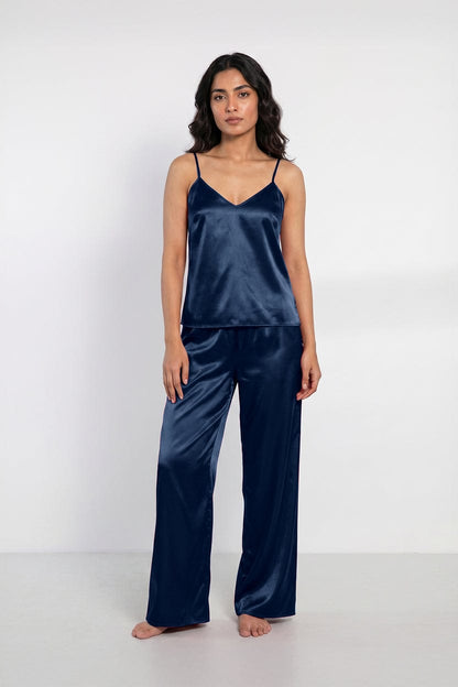 Midnight satin elegance. Navy Blue