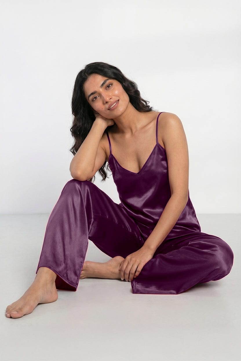 Midnight satin elegance. Purple Colour