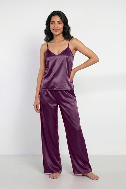 Midnight satin elegance. Purple Colour