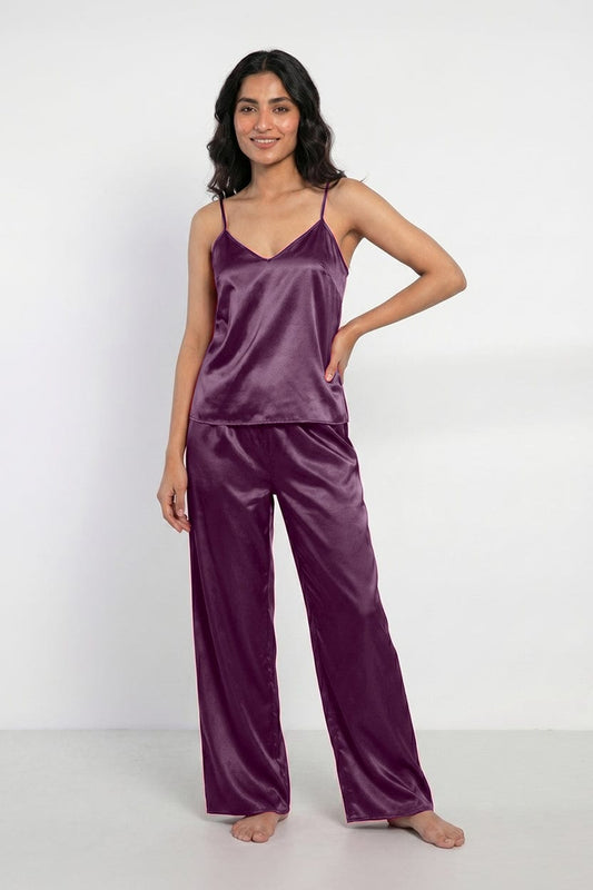 Midnight satin elegance. Purple Colour