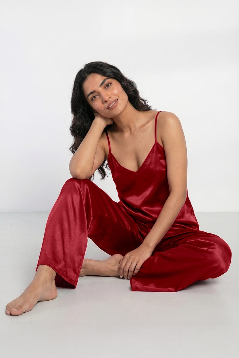 Midnight satin elegance. Maroon Colour