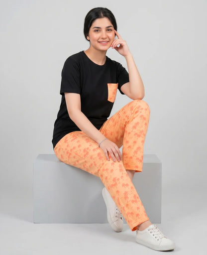 Palm Breeze Pajama Set- Black