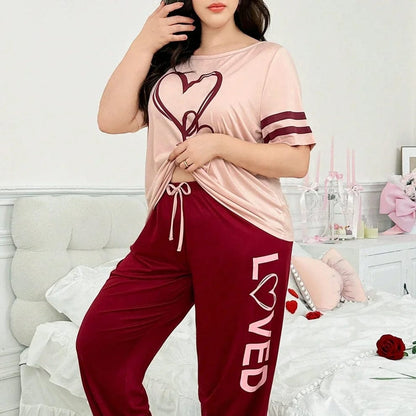 Two Heart Printed Night Suit