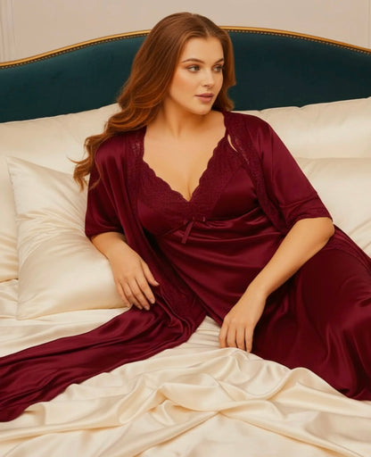Luxury 4 Piece Silk Nightwear Set