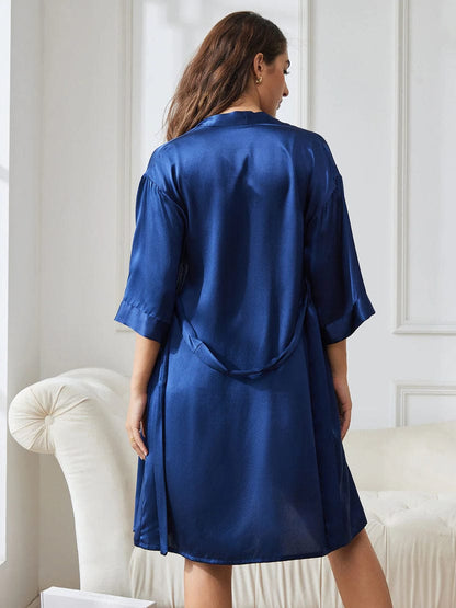 Women’s Premium Satin Nightdress with Matching Robe