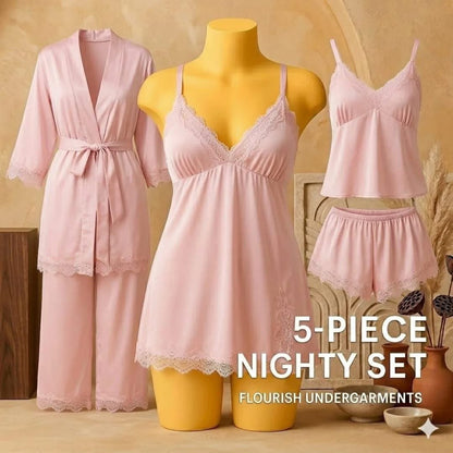Premium 5 pices nighty set