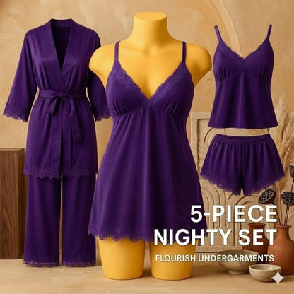 Premium 5 pices nighty set