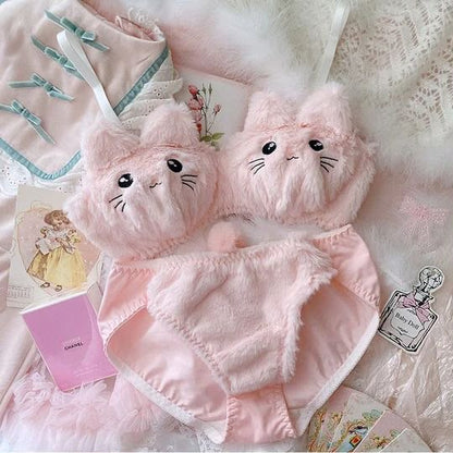 BEAR  Floral Appliqué Bra & Strappy Panty Set