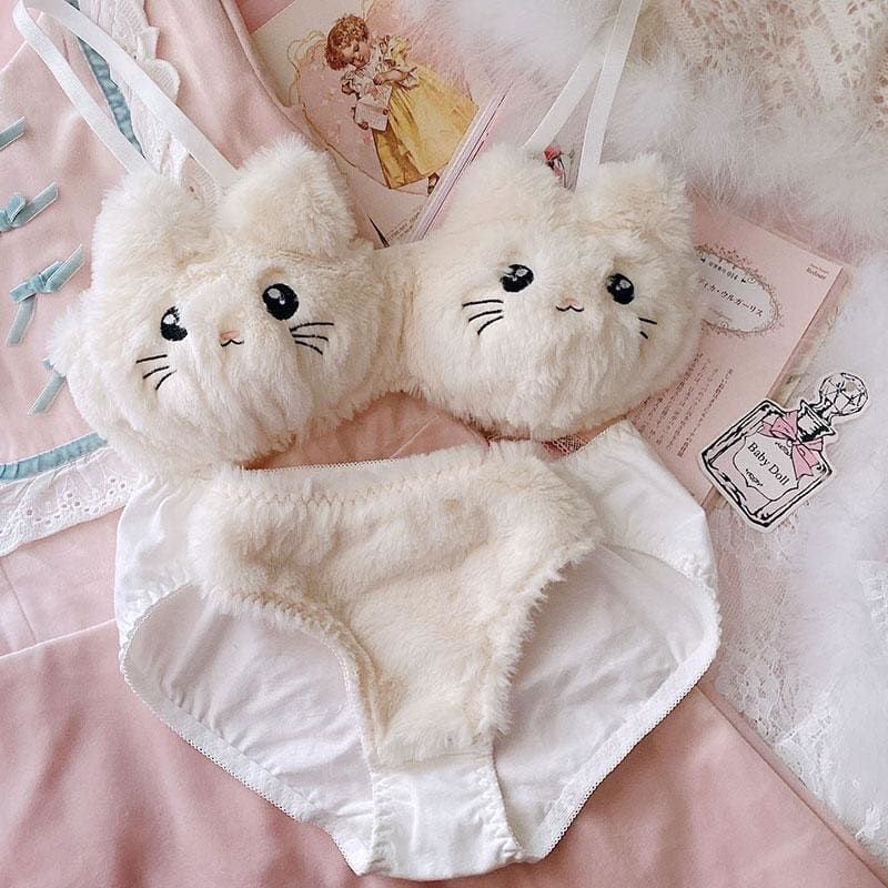 BEAR  Floral Appliqué Bra & Strappy Panty Set