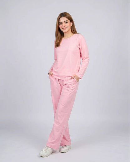 Women V-Neck Lounge Wear -Baby Pink